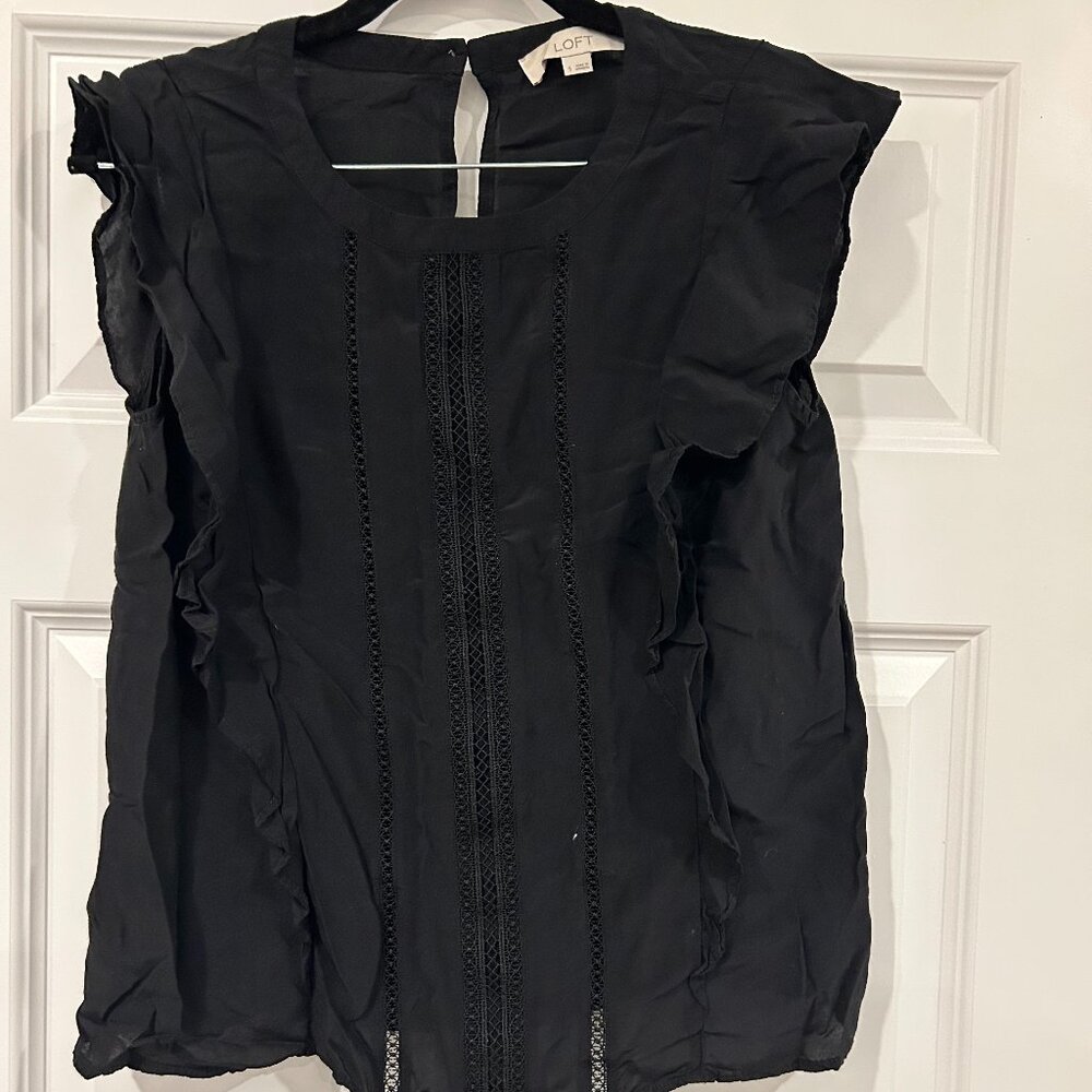 Women's Cap Sleeve Black Blouse